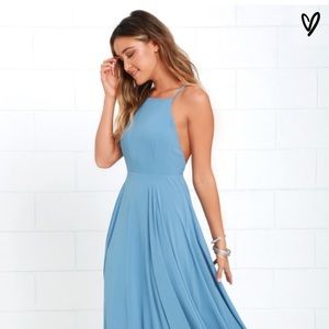 Lulus Slate Blue Maxi Dress - Size XS